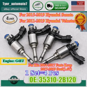 4PCS Fuel Injector 35310-2B120 For Hyundai Veloster Sonata Kia Forte Koup 1.6T - Picture 1 of 6