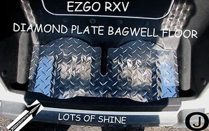 Carro de golf Ezgo RXV bolsa de diamantes de aluminio altamente pulido cubiertas de piso pozo - Imagen 1 de 7