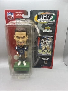 NUOVO 2001 Kurt Warner Play Makers Bobble Head e Card RAMS Football Upper Deck - Foto 1 di 7