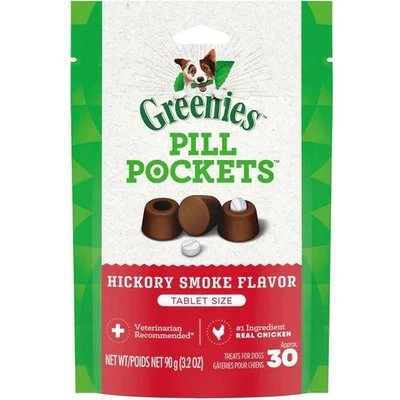Greenies Bolsillos para Pastillas Sabor Nogal Golosinas para Perros, Tamaño Tableta (30ct) Foto 1 de 4
