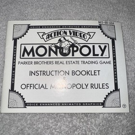 Monopoly 1991 Nintendo NES Instruction Booklet *MANUAL ONLY NES-6B-USA