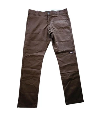 Dickies Skinny Straight Double Knee Work Pants Brown Men’s 32x30 Flex Durable  - Image 1 of 4