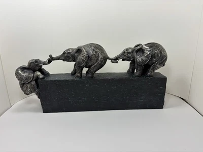 Sculpture Elephant "Family Ties" Symbol of Family Team Togetherness 17" Figurine - Image 1 of 4