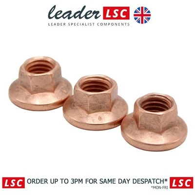 3x M8 Induction Exhaust Manifold Nuts 10mm Hex Head GENUINE VAUXHALL NEW - Image 1 of 4