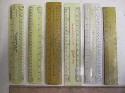 SELECTION OF 6 6" RULES & PRECISION RULES VERY GOOD USED CONDITION - Image 1 of 2