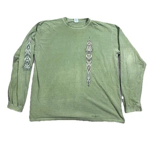Crazy Shirts XXL Hemp Dyed Green Tribal Graphic Long Sleeve Surf Wear T-Shirt - Picture 1 of 14