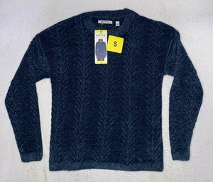 Orvis Chenille Crewneck Sweater Women’s Small NWT Blue Green Soft Cozy Warm - Picture 1 of 7