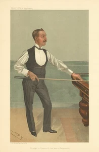 VANITY FAIR SPY CARTOON Harry W Stevenson 'He might be champion…' Billiards 1905 - Picture 1 of 2
