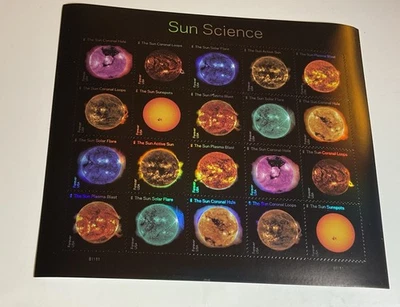 Brand New USPS Stamp Sun Science Forever Stamps Sheet Of 20 Stamps - Image 1 of 4