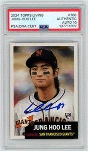 Jung Hoo Lee Firmado 2024 Topps Living Set Tarjeta #788 PSA 10 Auto RC Giants - Imagen 1 de 2