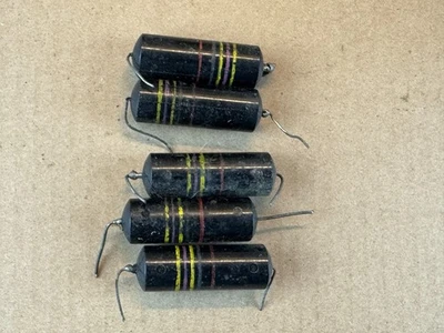 Lote de 5 condensadores vintage Sprague Bumble Bee .47 uf 200v 20% tono aceite PIO Foto 1 de 3