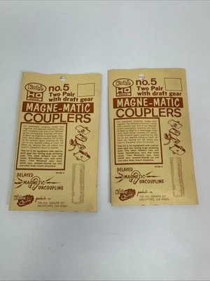 2-Packs (4-pairs) of Kadee HO Scale #5 No.5 Magne-Matic Couplers NOS - Image 1 of 2