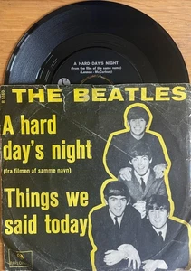 RARE THE BEATLES DENMARK PS SINGLE - A HARD DAY'S NIGHT / THINGS WE SAID TODAY - Picture 1 of 8