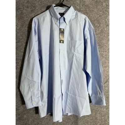 Jos A Bank Traveler Dress Shirt Mens Sz 17 34 Light Blue Cotton Non Iron NWT New - Image 1 of 4