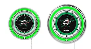 NHL - Anillo doble de neón de las estrellas de Dallas, logotipo reloj logotipo logotipo equipo de hockey - Imagen 1 de 9