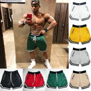 Quick Dry New Summer Gym Running Shorts Men Sports Jogging Fitness Athletic - Picture 1 of 17