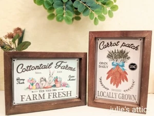 Easter Farmhouse Wooden Sign Wall Décors Set of 2 NWT - Picture 1 of 6