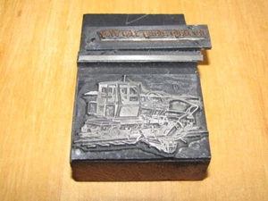 Old RAILWAY CAR Track Tie Repair MACHINE Railroad Ad PRINTERS BLOCK Fairmont? - Picture 1 of 6
