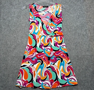 Grayson Dress Womens XXS Petite Pink Wrap Tie Artsy Colorful Tank Stretchy Comfy - Image 1 of 4