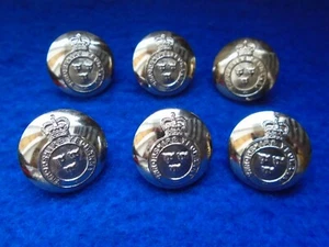 6 X NEW SHROPSHIRE YEOMANRY 19MM GOLD STAYBRITE BUTTONS, QC - Picture 1 of 5