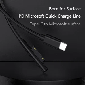 USB Type C Power Supply PD Fast Charger Adapter Cable for Microsoft Surface Pro - Picture 1 of 18