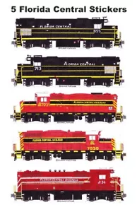 Locomotoras Florida Central 5 pegatinas individuales Andy Fletcher - Imagen 1 de 1