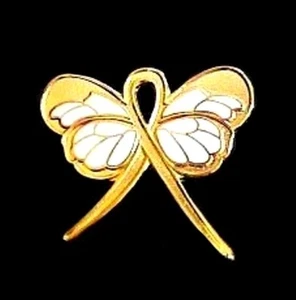 Pin de mariposa de cinta dorada Cáncer infantil Neuroblastoma causa conciencia Nuevo - Imagen 1 de 13