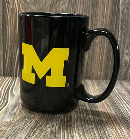 Brand New Michigan Wolverines Black Premium High Gloss Finish Coffee Mug Cover