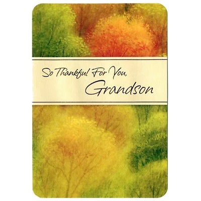 Happy THANKSGIVING Card FOR GRANDSON, Love & Gratitude by Hallmark + Envelope - Image 1 of 4