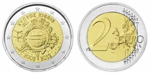 2€ Euro Gedenkmünze Zypern 2012 10 Jahre Euro unc. - Bild 1 von 1