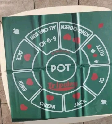 Cadaco Tripoley Deluxe Layout Vinyl Table Mat 1969 Michigan Rummy Hearts Poker - Image 1 of 4