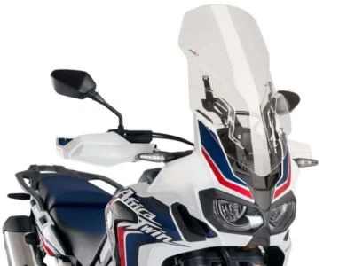 Pantalla de turismo ajustable transparente Puig y soporte Honda Africa Twin CRF1000L 16-19 Foto 1 de 2