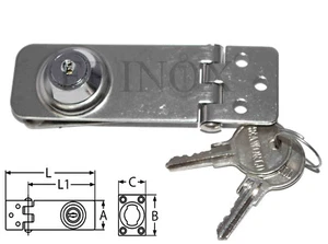 Fermeture à Charnière Pour Coffre inox A2 Avec 2 Clées - Imagen 1 de 2