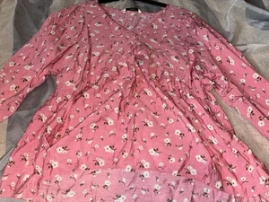 George Pink Floral Blouse Size 10 - Picture 1 of 5