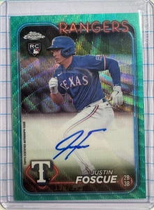 2024 Topps Chrome Justin Foscue RC Auto #RA-JF - Aqua Wave Refractor #156/199 - Picture 1 of 3