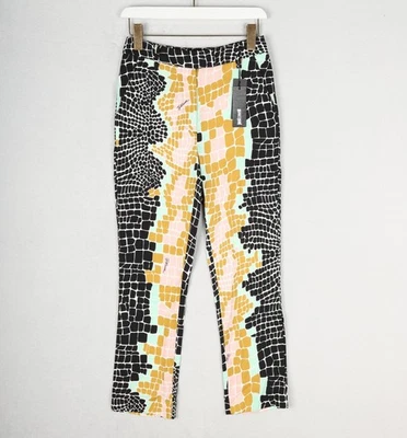 Just Cavalli Trousers Womens IT38/ UK 8 Animal Print Y2K Stretch Tapered Ankle - Image 1 of 4
