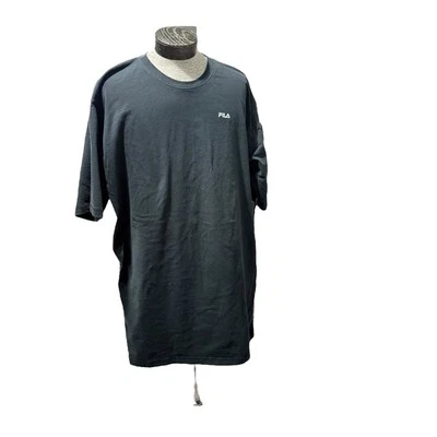 Fila Mens 100% Cotton Logo Crew Neck T-Shirt Short Sleeve Black Size 3XLT - Image 1 of 4