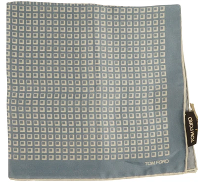 Новый с Ярлыками TOM FORD синий серый w тональный геометрический шелковый карман квадратный Италии 16» - Изображение 1 из 4