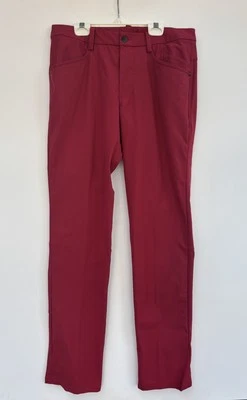 Pantalones chinos Lululemon ABC 32 x 34 para hombre rojo oscuro arándano pierna delgada sarga Foto 1 de 4