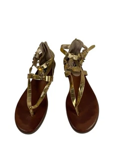GBG Los Angeles Kunstleder Sandalen Gold Sandalen Größe 8 Medium - Bild 1 von 6