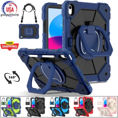 Rotating Heavy Duty Stand Case Cover For iPad 5/6/7/8/9/10/11th(A16) Generation - Image 1 of 4