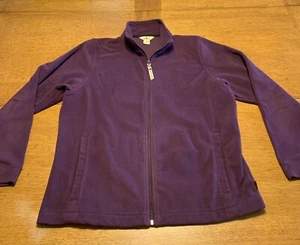 Vintage Woolrich Purple Sage Fleece Full Zip Up Women’s Jacket Sz Large Sharp ! - Picture 1 of 11