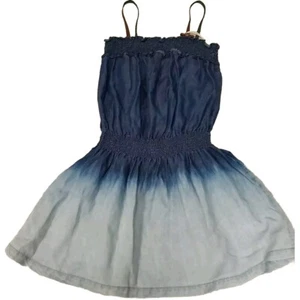 NWT NEW Gucci Ombre Denim Smocked  Waisted Dress GRG Logo 8y - Picture 1 of 4