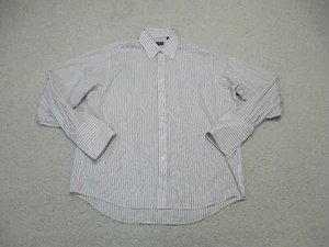 Sean John Button Up Shirt 2XL XXL Beige Pink Striped French Cuff Tailored Mens - Picture 1 of 11