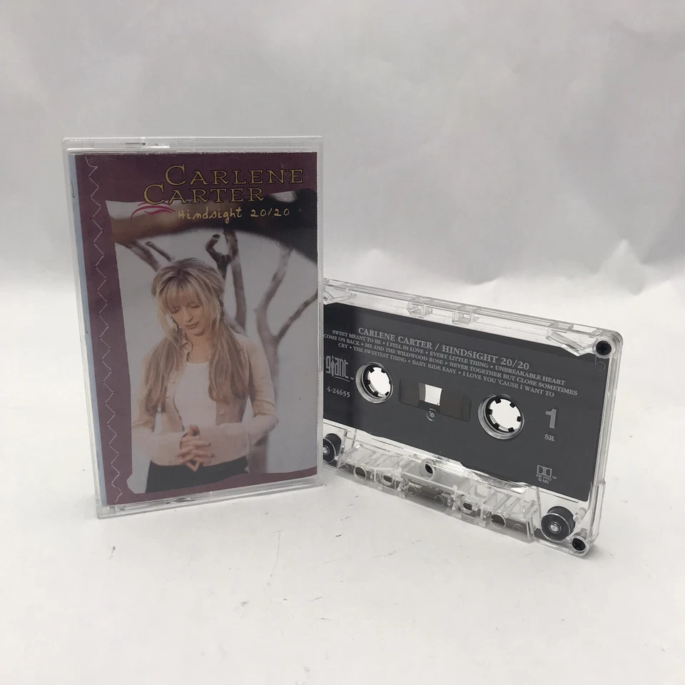CARLENE CARTER ‎– Hindsight 20/20 1996 US reissue cassette SEALED Nick Lowe - Image 1 of 1