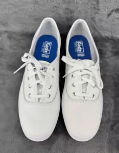 Keds Women's Champion Original Leather Sneakers, White Leather, 8 M (US) - Picture 1 of 9