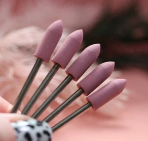 Silikon Gummi Puffer Polierer Maniküre Bit Rosa Set 6 Stück 400er Körnung 5 mm - Bild 1 von 1
