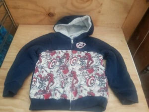 Marvel zip up thick fleece youth sweater Avengers size 7 - Picture 1 of 5
