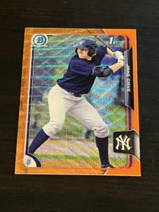JAKE CAVE prospect rc 2015 Bowman Draft Chrome ORANGE WAVE REFRACTOR - Picture 1 of 2