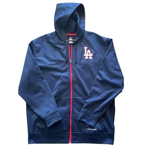 Majestic Men’s Thermabase Blue MLB L.A. Dodgers Hooded Lightweight Jacket XL - Picture 1 of 13